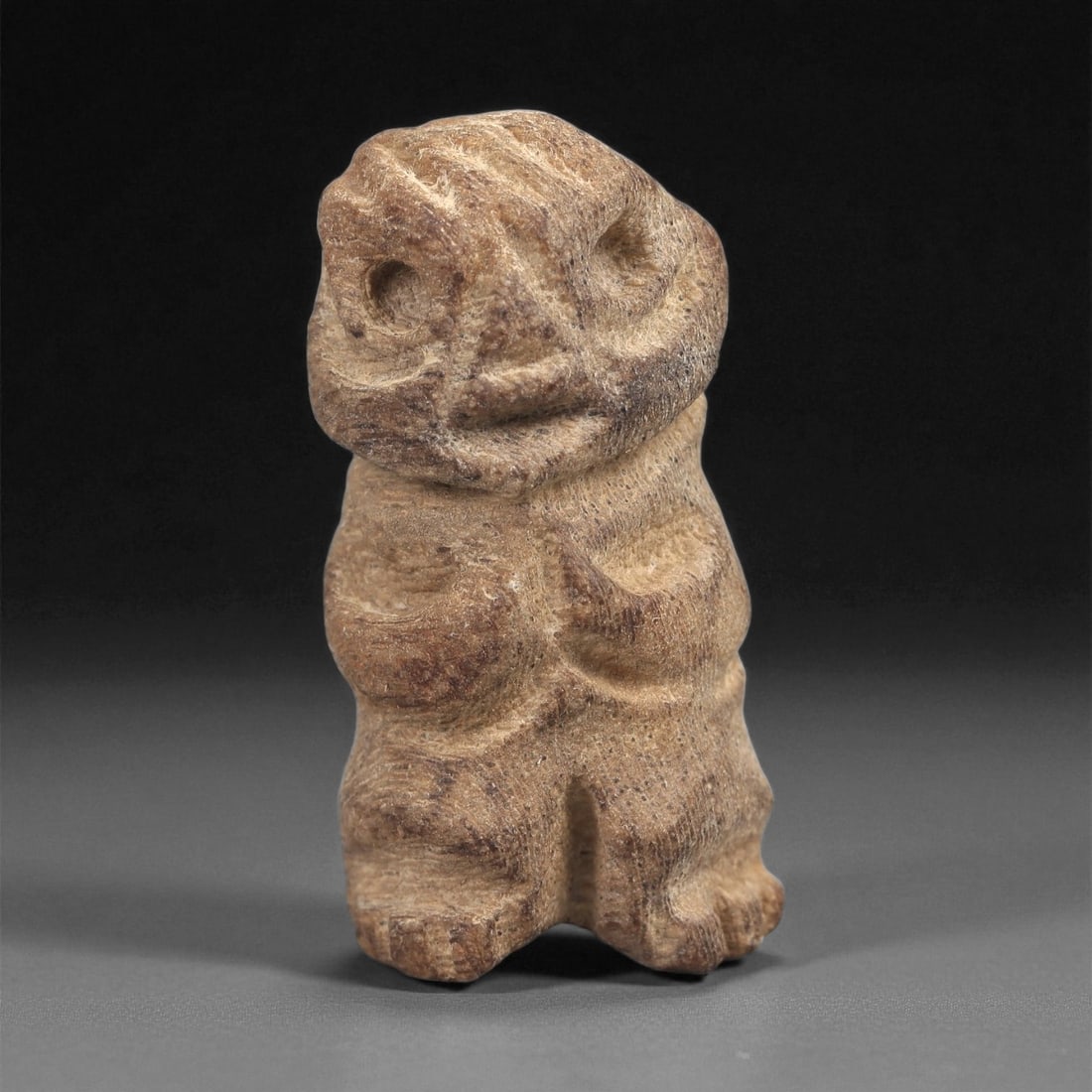 A Taino Carved Stone Idol, Late Ceramic Age, circa 1200-1500 CE, 42LD (1 of 2)