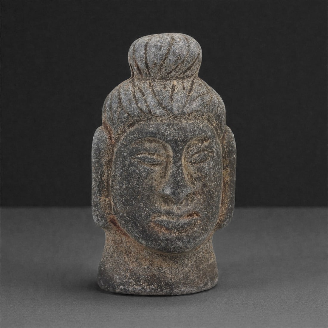 A Gandharan Schist Buddha Head, 2nd-3rd Century CE, 72LK (1 of 2)