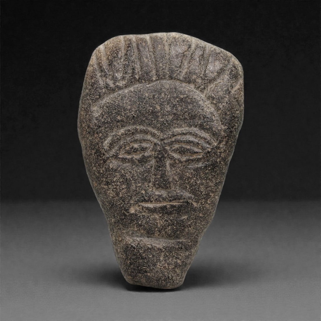 A Sino-Siberian Stone Anthropomorphic Plaque, Late 1st Millennium BCE, 1LQ (1 of 2)