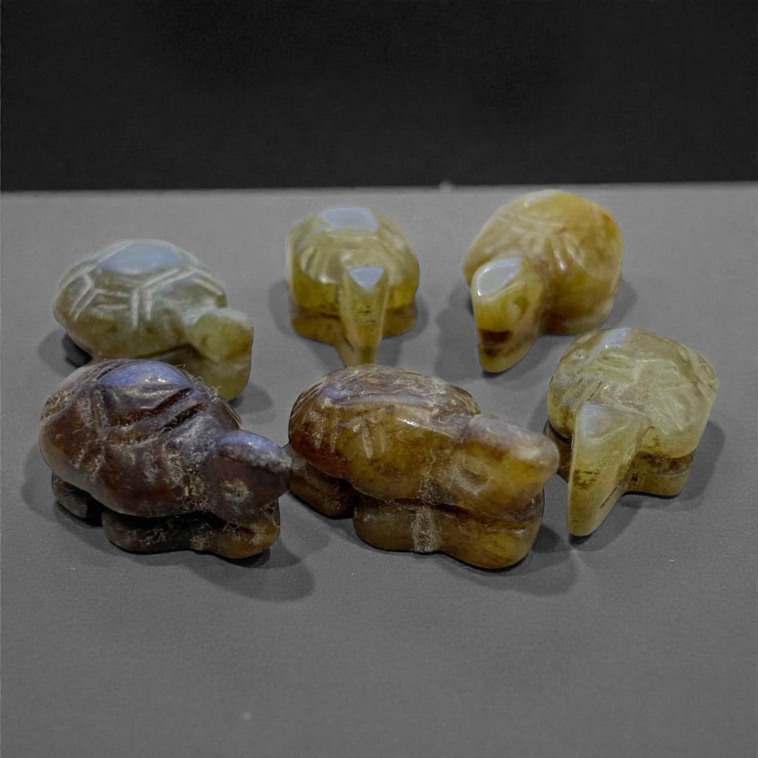 Antique Chinese Qing Dynasty Jade Tortoise Set, c. 18th-19th Century, 6pcs, 2.5cm, 20g, 91AA (1 of 2)
