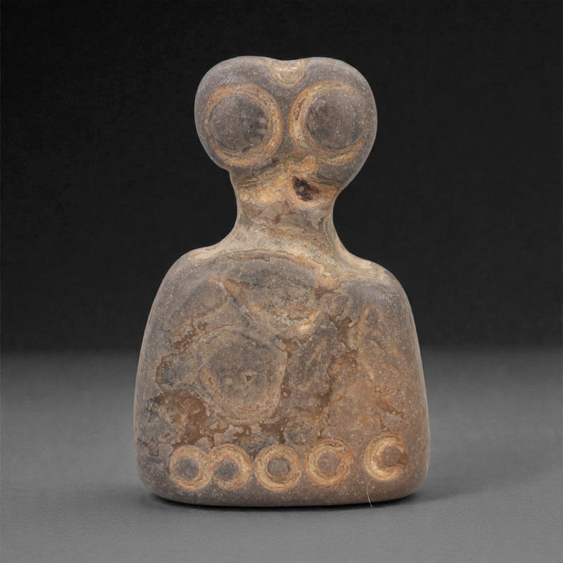 A Northern Mesopotamian Stone Eye Idol, Late Chalcolithic, 4th-3rd Millennium BCE, 72LN (1 of 2)