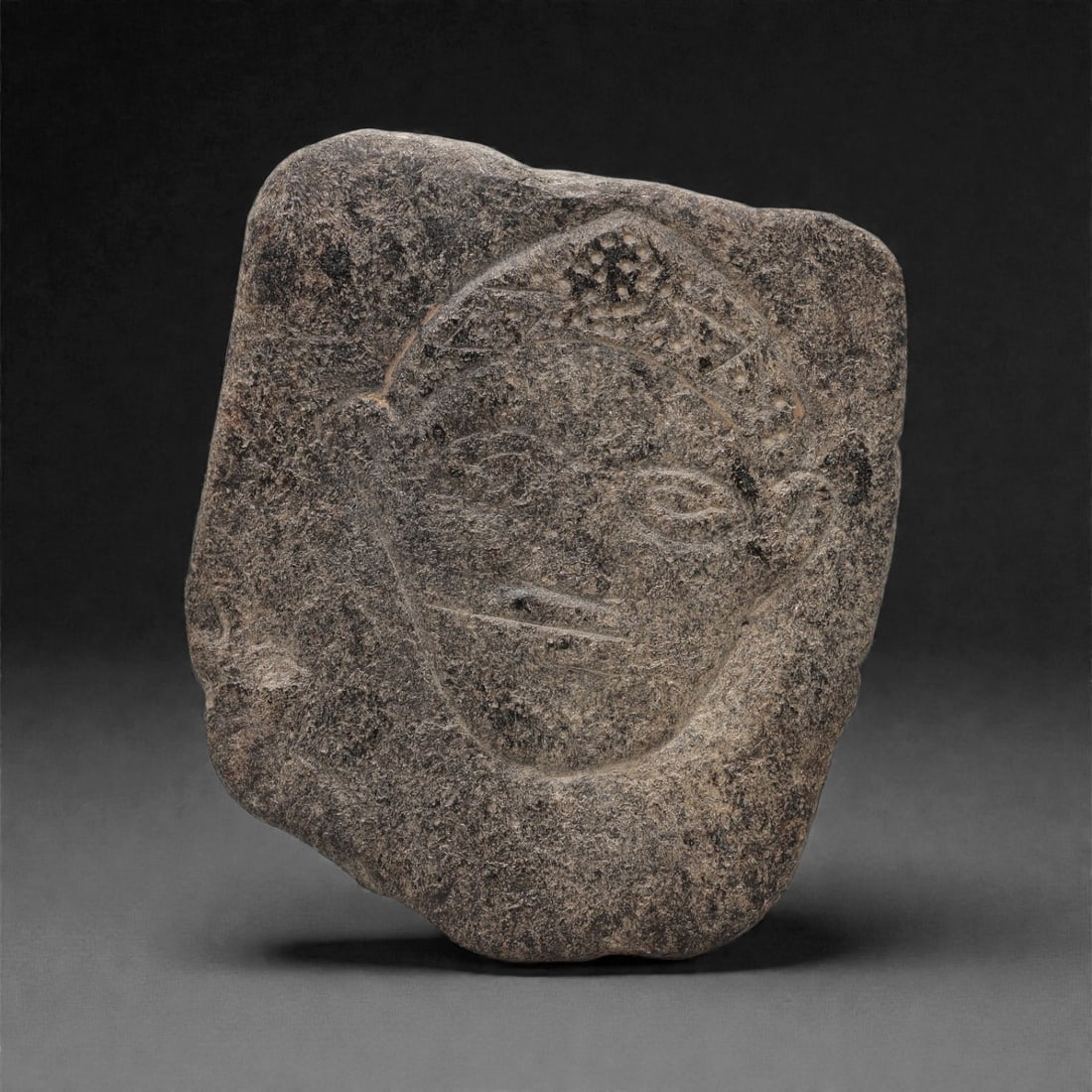 A Sino-Siberian Stone Anthropomorphic Plaque, Late 1st Millennium BCE, 9LQ (1 of 2)