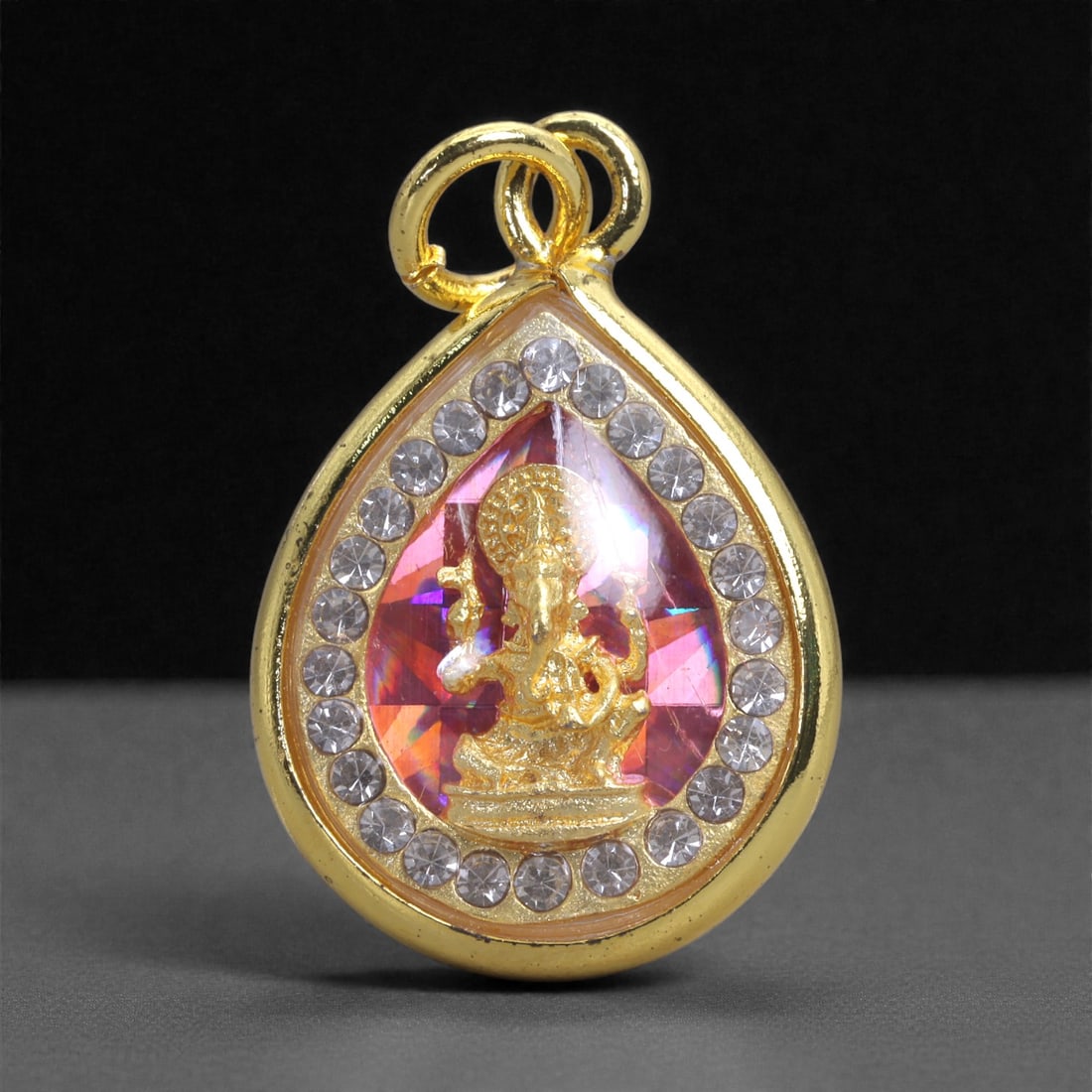 Thai Gilt Deity Amulet - Buddhist Pendant, 18X