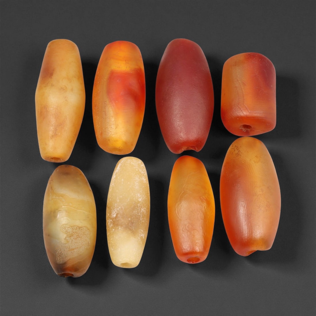 Antique Indo-Persian Carnelian and Agate Beads, c. 18th-19th Century, 1.8-3cm, 7EB (1 of 1)