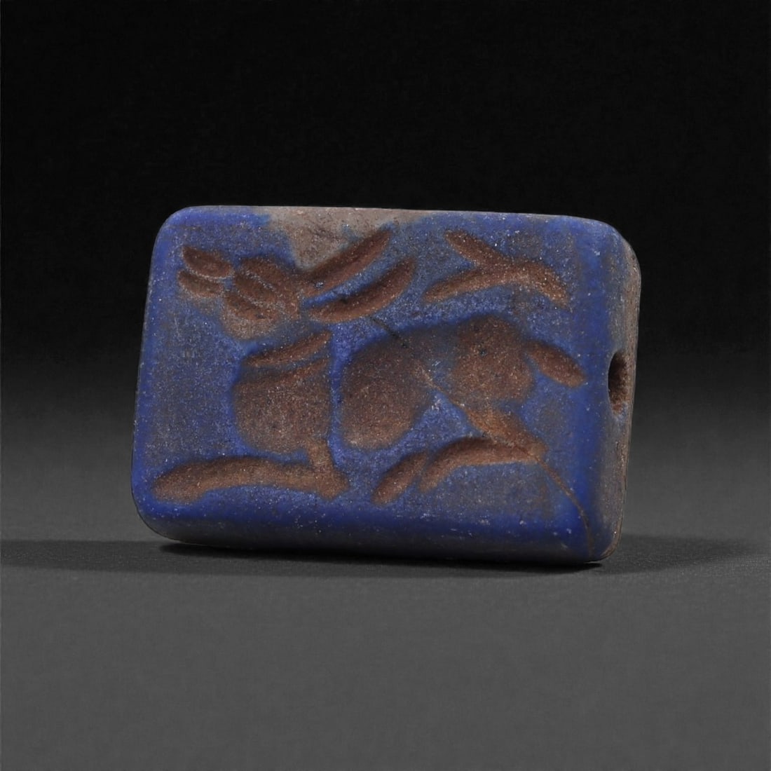 Ancient Near East Double-Convex Lapis Lazuli Stamp Bead, 1.9cm, 19N (1 of 2)