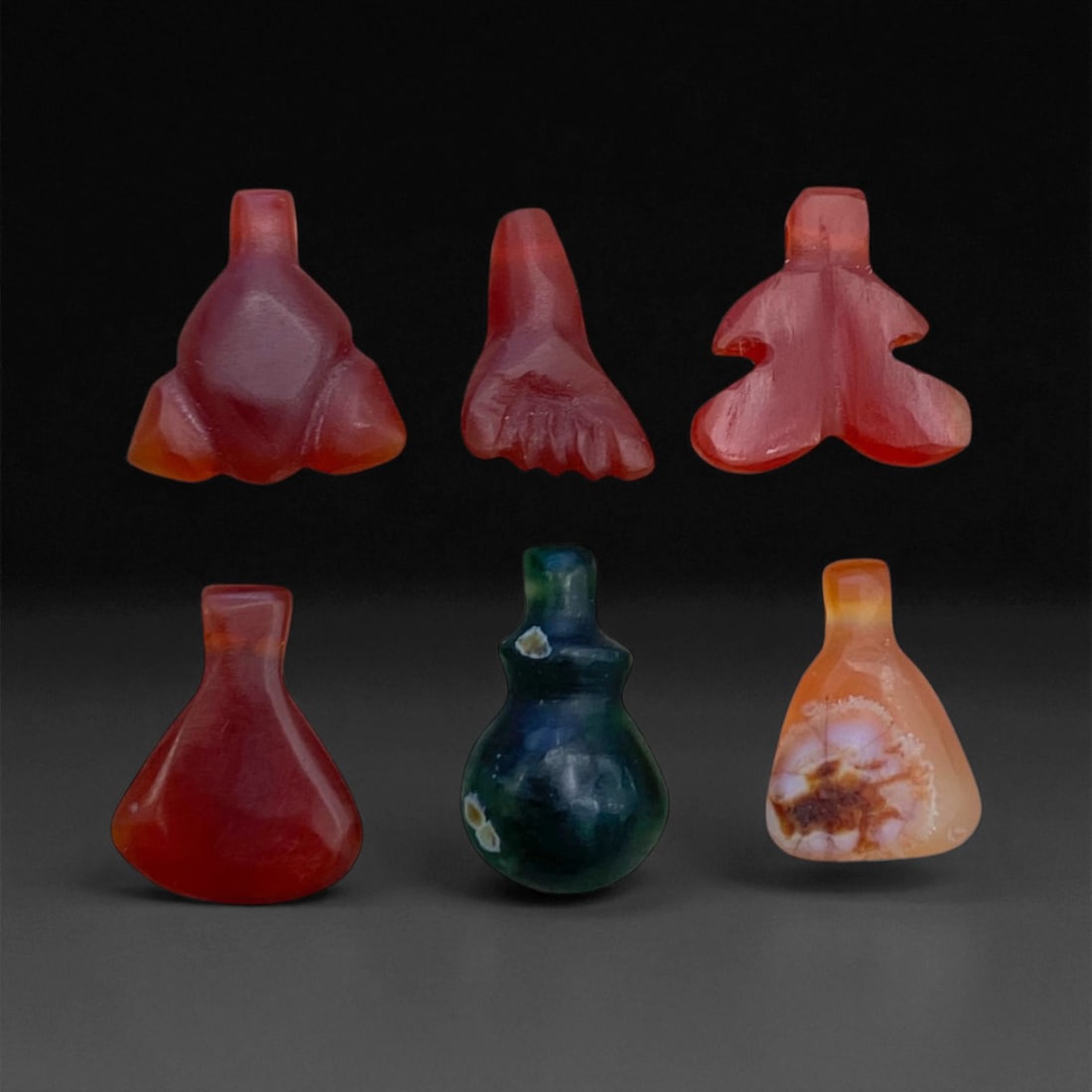 Ancient Coptic Egyptian Agate and Carnelian Amulet Collection, c. 5th-7th Century CE 2cm 8g, 20BB (1 of 1)