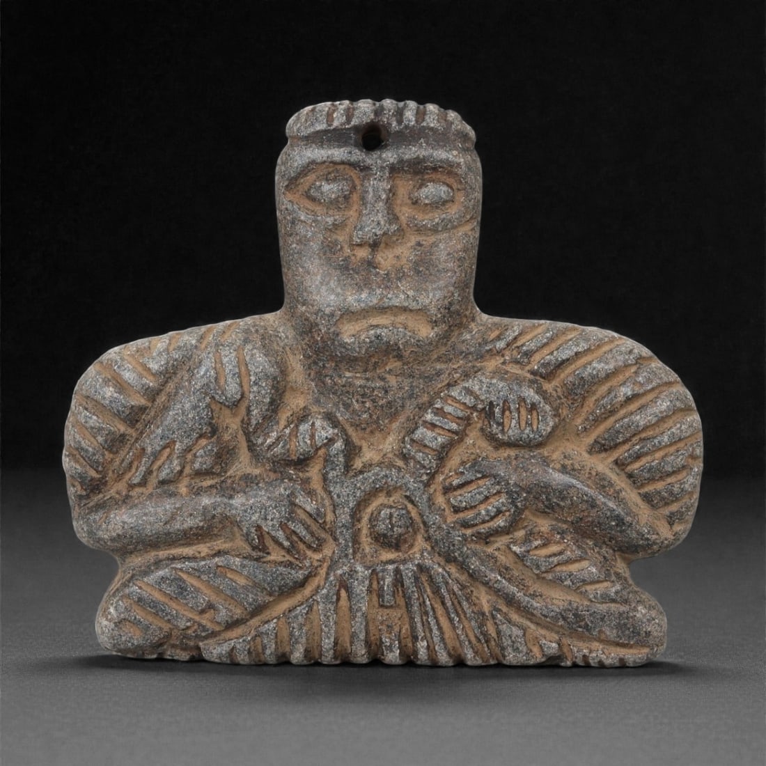 A Mesopotamian Schist Anthropomorphic Plaque, Early 1st Millennium BCE, 56LK (1 of 2)