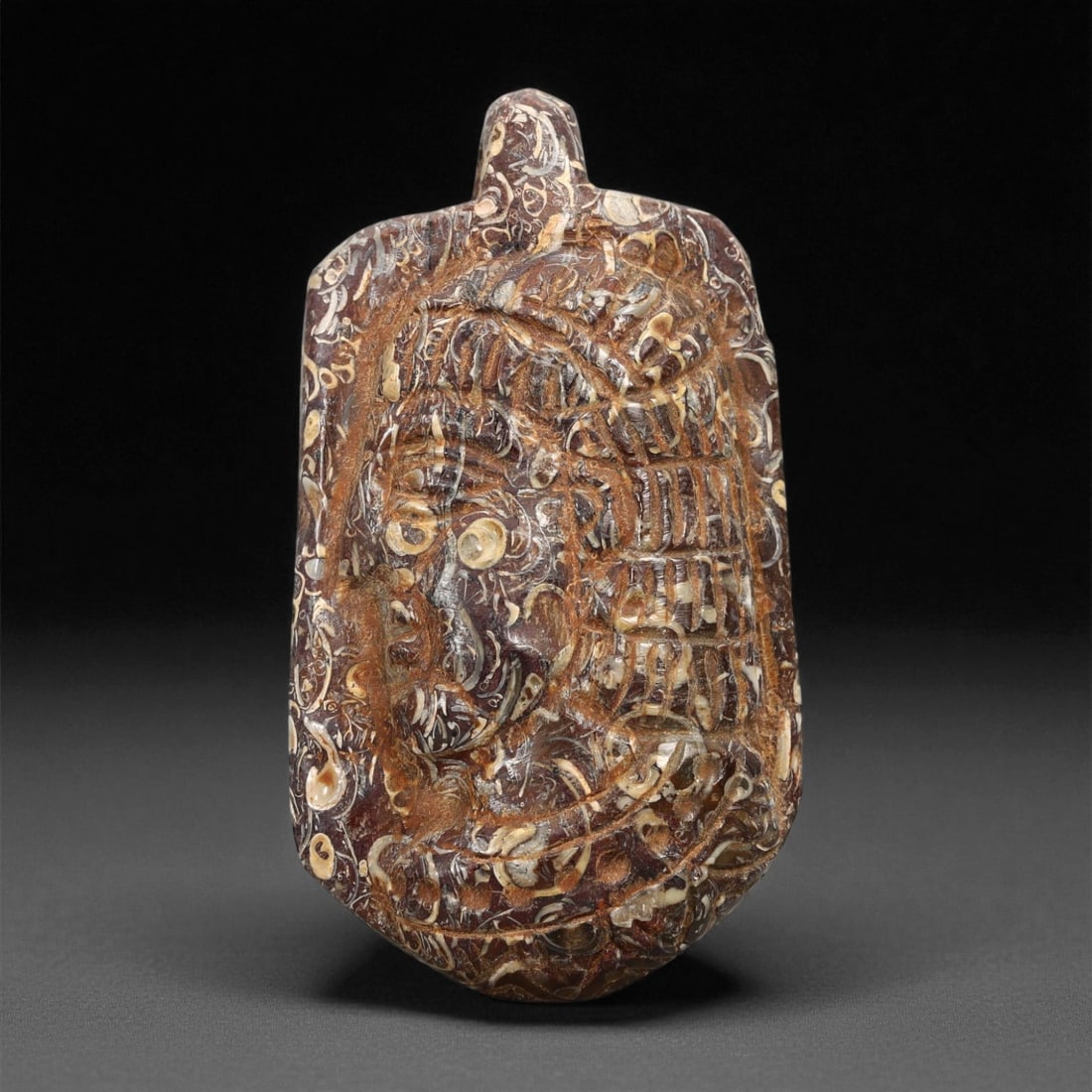 Ancient Mesopotamian Fossilized Stone Stylized Figure Amulet, c. 2nd-1st Millennium BCE, 5.5cm, 22ER (1 of 2)