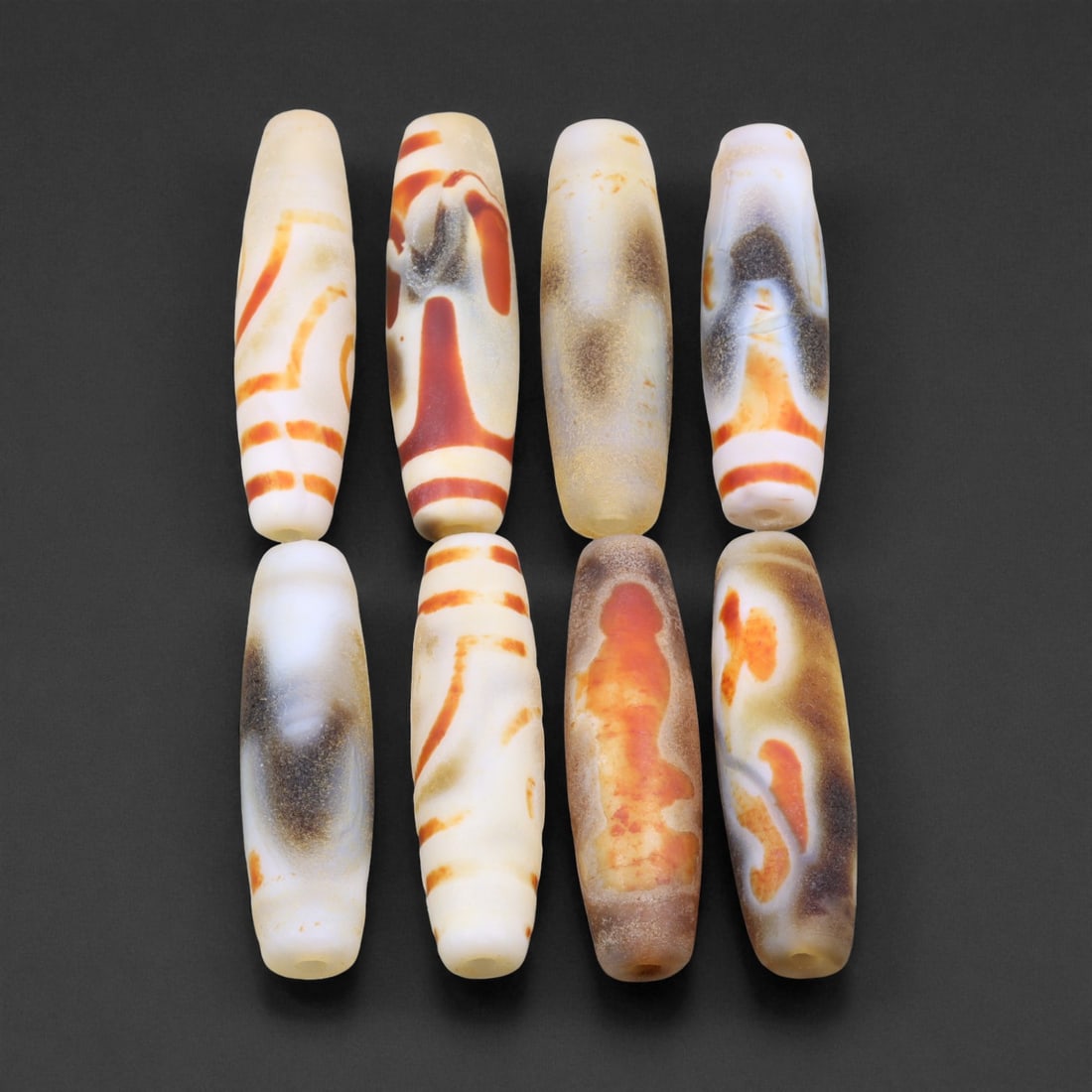 Vintage Tibetan Dzi Agate Beads, c. 20th Century, 3.7-4cm, 25EP (1 of 1)