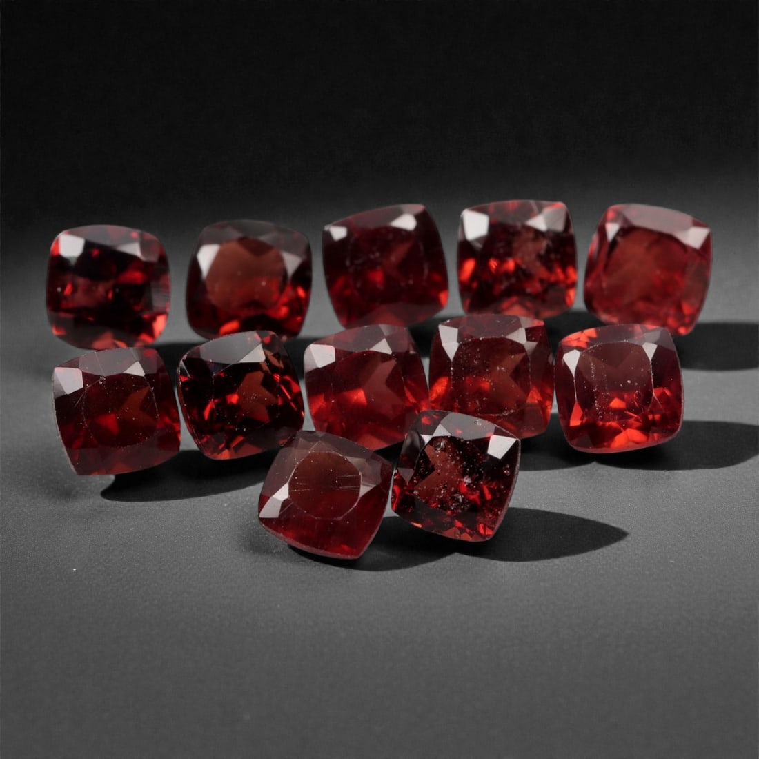 4.66 Carats Deep Red Garnet Cushion Lot - Natural Mozambique Stones - 4.1x4mm, 76XA (1 of 1)