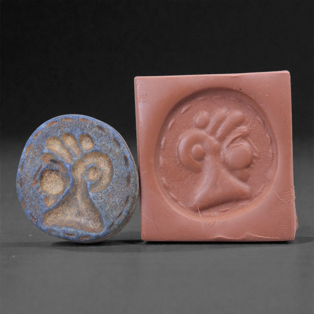A Near Eastern Lapis Lazuli Stamp Seal, 1st Millennium BCE, 27N (1 of 2)