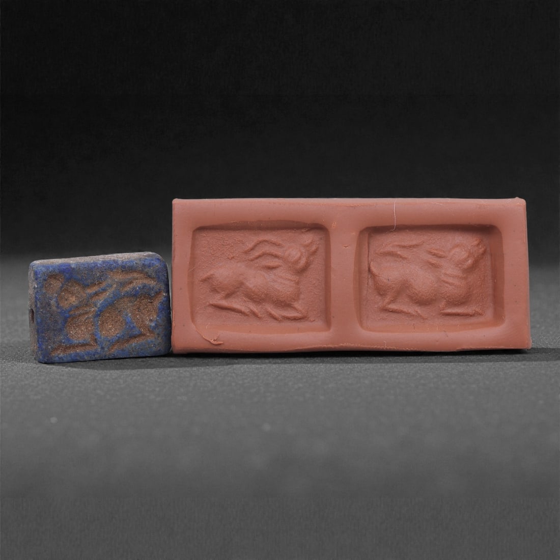 Ancient Near East Double-Convex Lapis Lazuli Stamp Bead, 1.9cm, 36N (1 of 2)