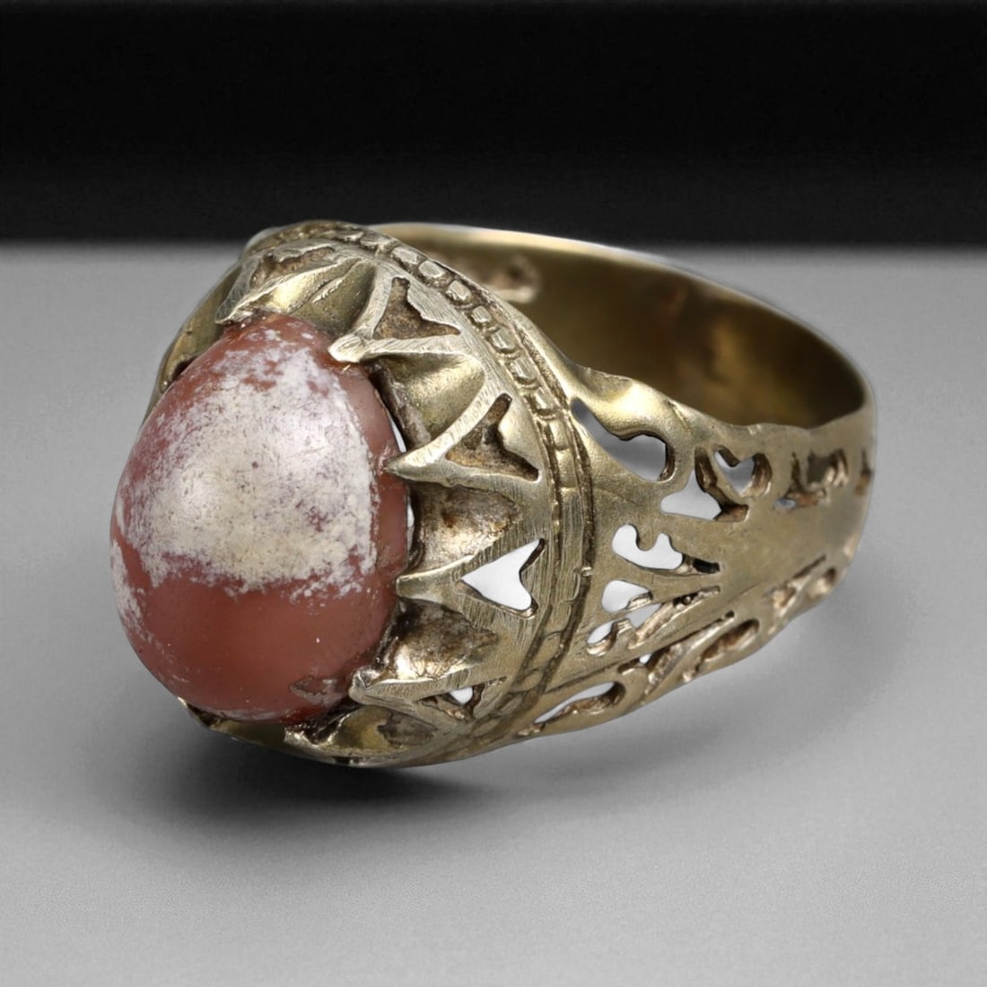 Antique North African Sun-Crown Filigree Silver Ring, c. Late 19th Century, 5g, 63Y (1 of 3)