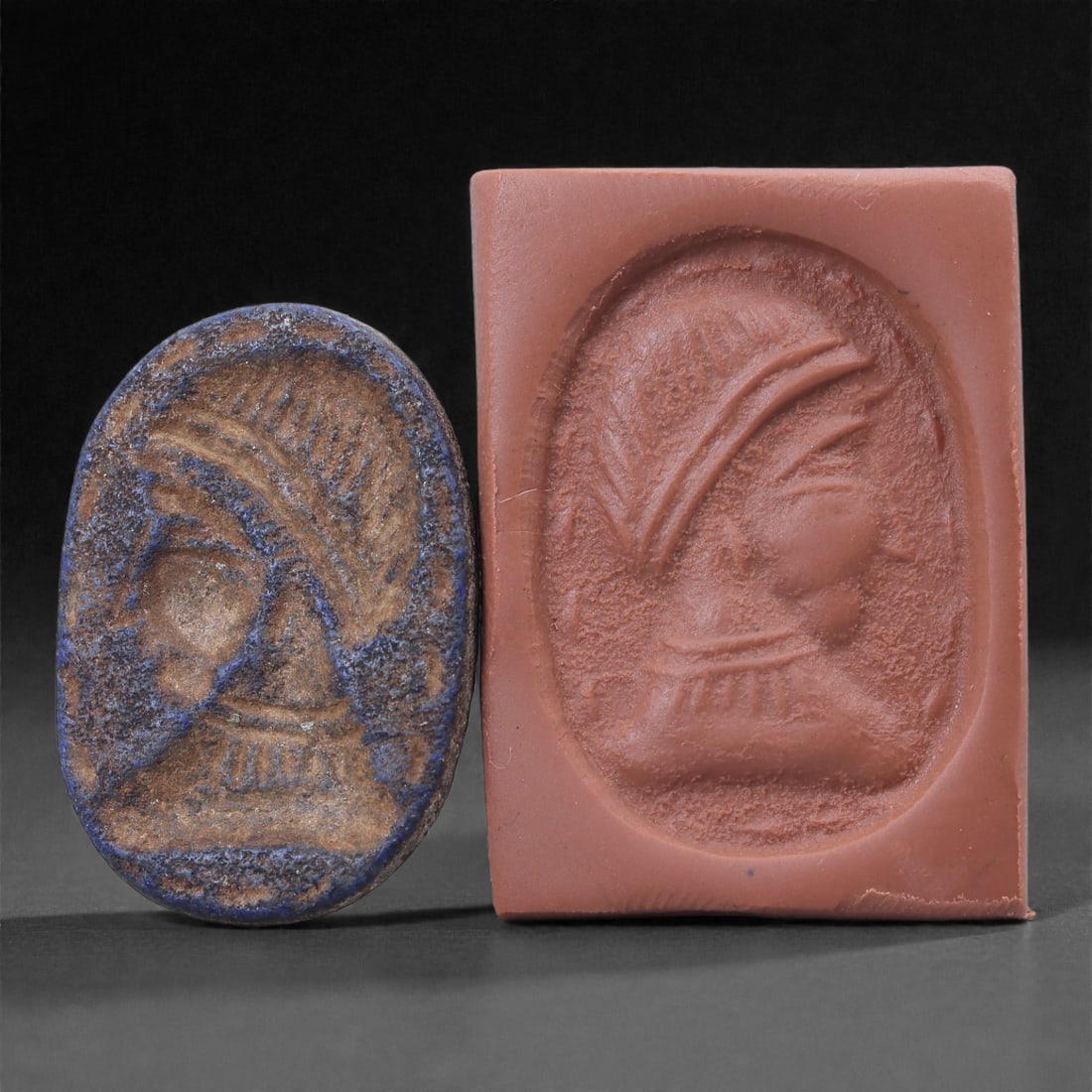 A Near Eastern Lapis Lazuli Stamp Seal, 1st Millennium BCE, 20N (1 of 2)