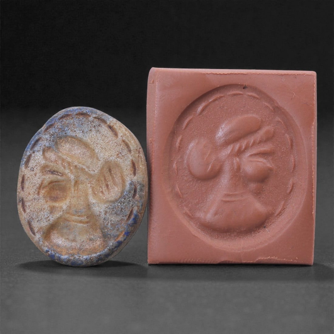 A Near Eastern Lapis Lazuli Stamp Seal, 1st Millennium BCE, 21N (1 of 2)