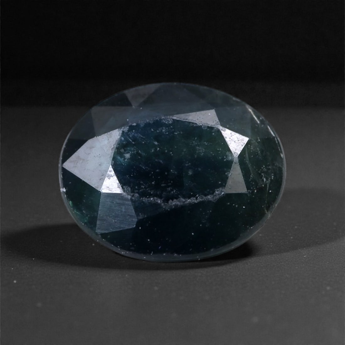 0.90 Carats Deep Teal-Black Sapphire - Natural Unheated Madagascan Gem 6x5mm, 14XC (1 of 1)