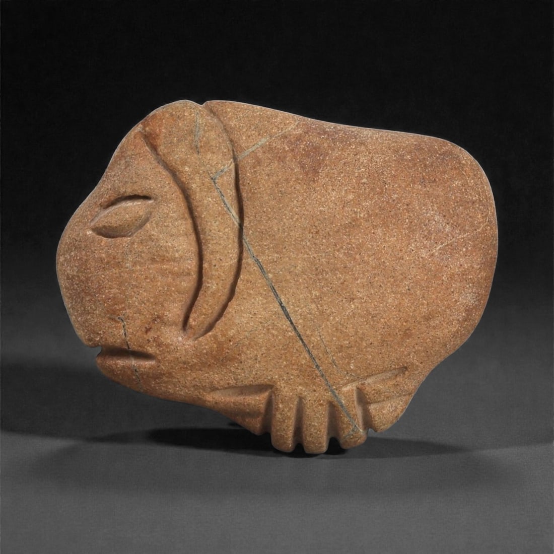 An Egyptian Stone Ram Head, Early Dynastic Period, 3rd Millennium BCE, 31ZA (1 of 2)