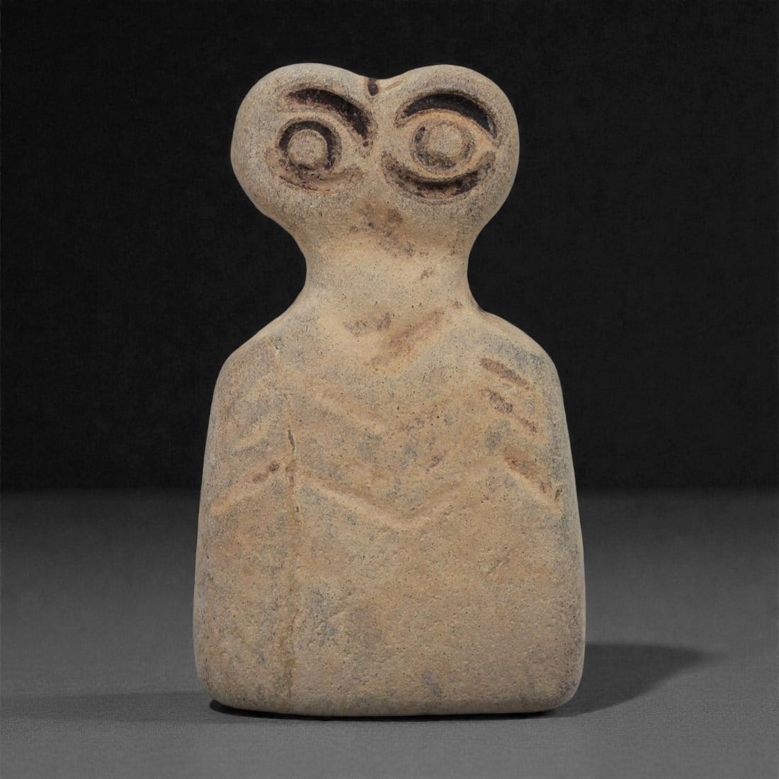 A Northern Mesopotamian Stone Eye Idol, Late Chalcolithic, 4th Millennium BCE, 44LQ (1 of 2)