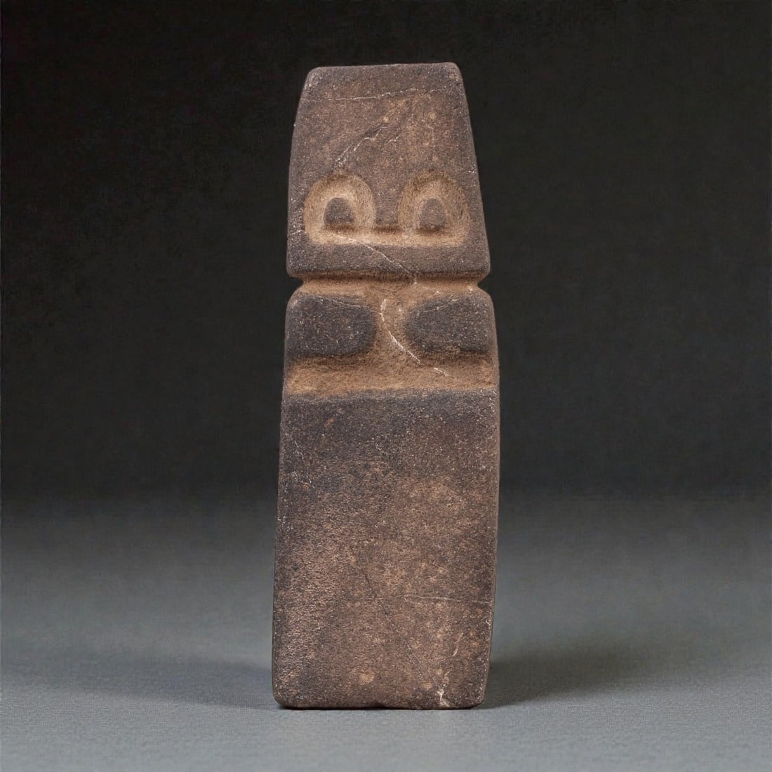 A Valdivian Stone Standing Figure, Early Formative Period, Circa 3500-1500 BCE, 74R (1 of 2)
