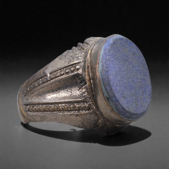 Silver Lapis Lazuli Ring - Large Cabochon Design, 60X (1 of 3)