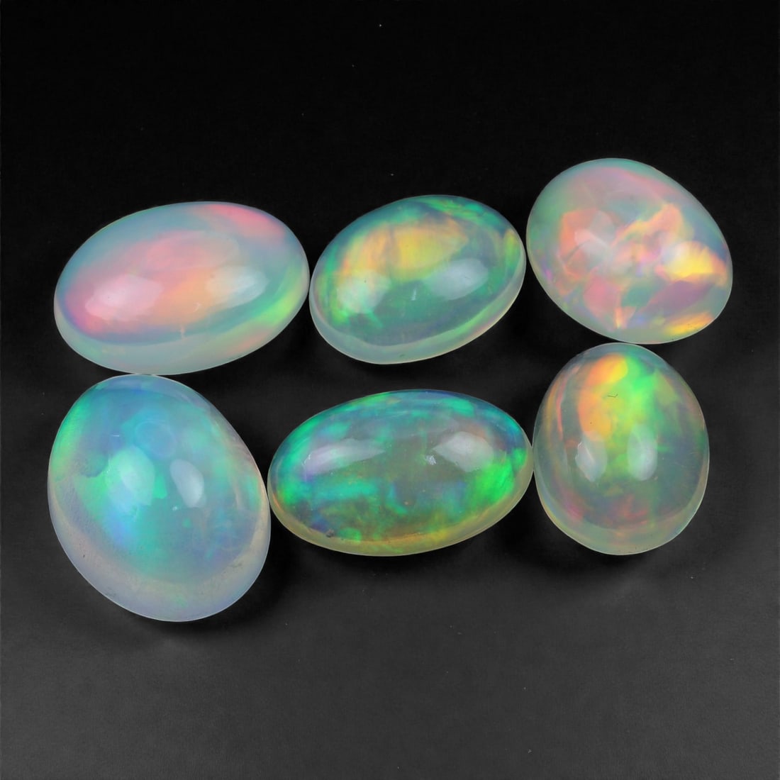 8.06 Carats Ethiopian Opal Cabochon Selection - Natural Welo Stones - 9 to 11mm, 9XA (1 of 1)
