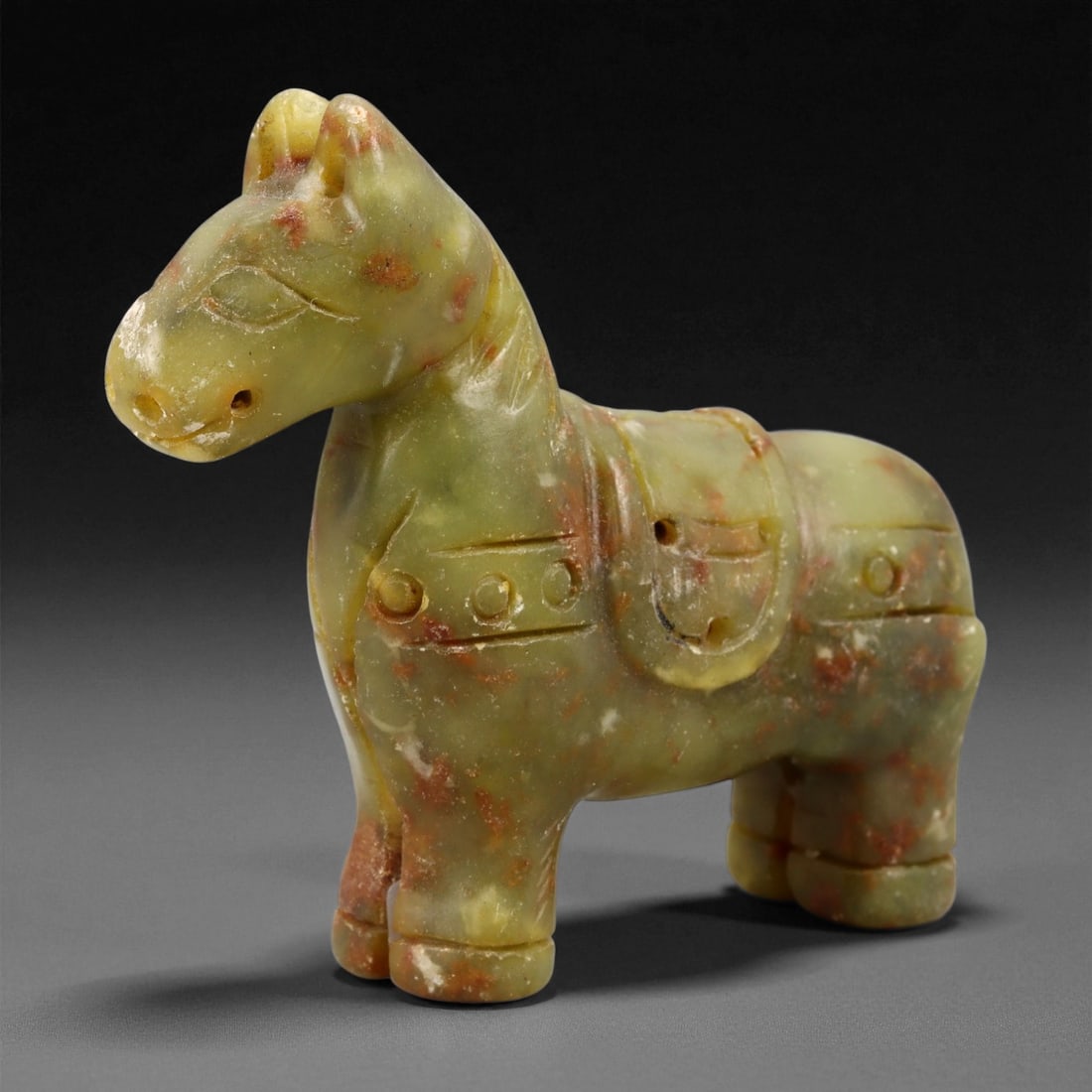 Antique Chinese Qing Dynasty Jade Horse Figurine, c. 18th-19th Century, 6.7cm, 13ER (1 of 3)