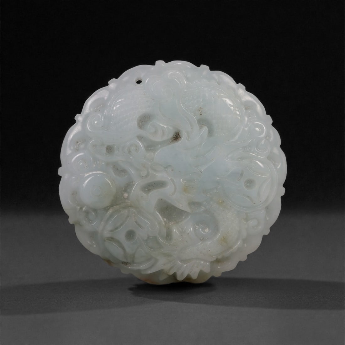 Chinese Jade Dragon Pendant - Oriental Carved Amulet, 69G (1 of 2)