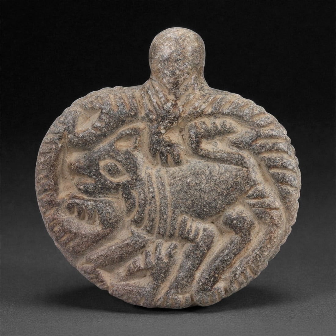 A Mesopotamian Schist Zoomorphic Amulet, Iron Age I-II, 10th-8th Century BCE, 56LJ (1 of 2)