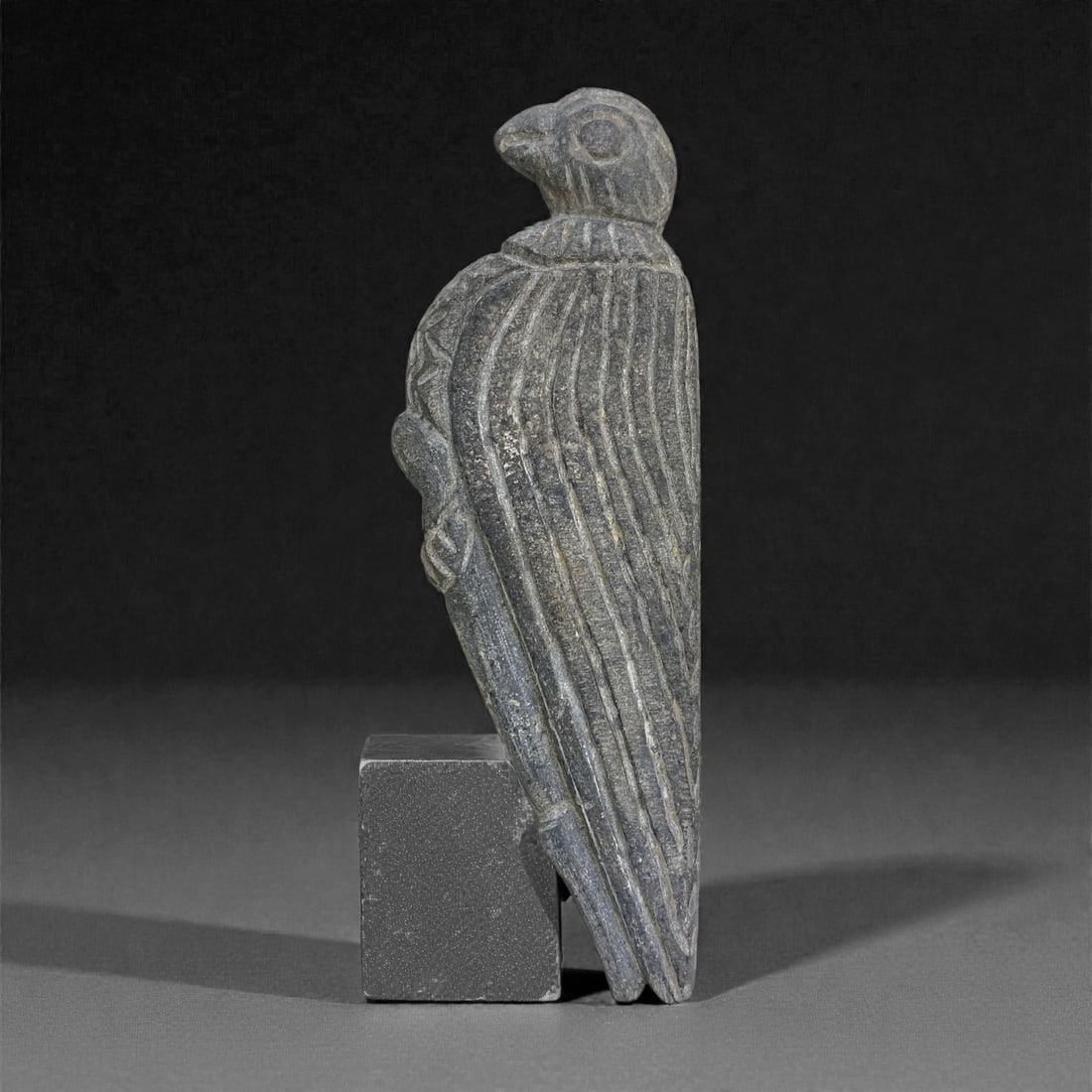 An Egyptian Stone Falcon Figure, Late Period, Circa 664-332 BCE, 165g, 15AA (1 of 2)