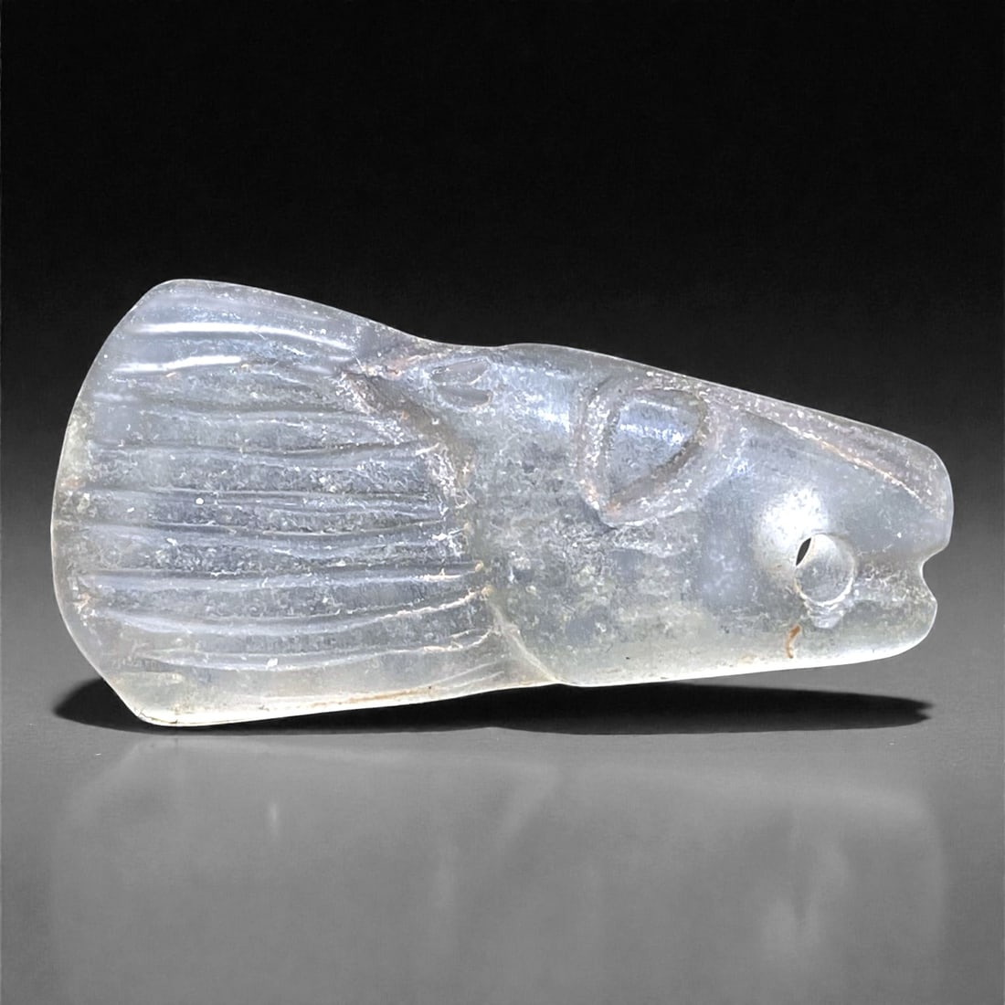 An Ancient Glass Fish Amulet, Late Antique Period, 6g, 76AA (1 of 2)