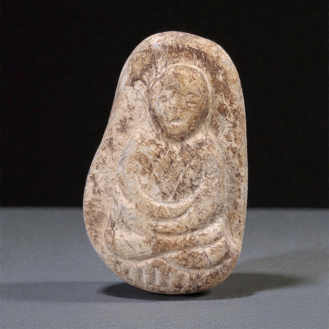 A Japanese Stone Buddhist Votive Figure, Edo Period, 16ZF (1 of 2)