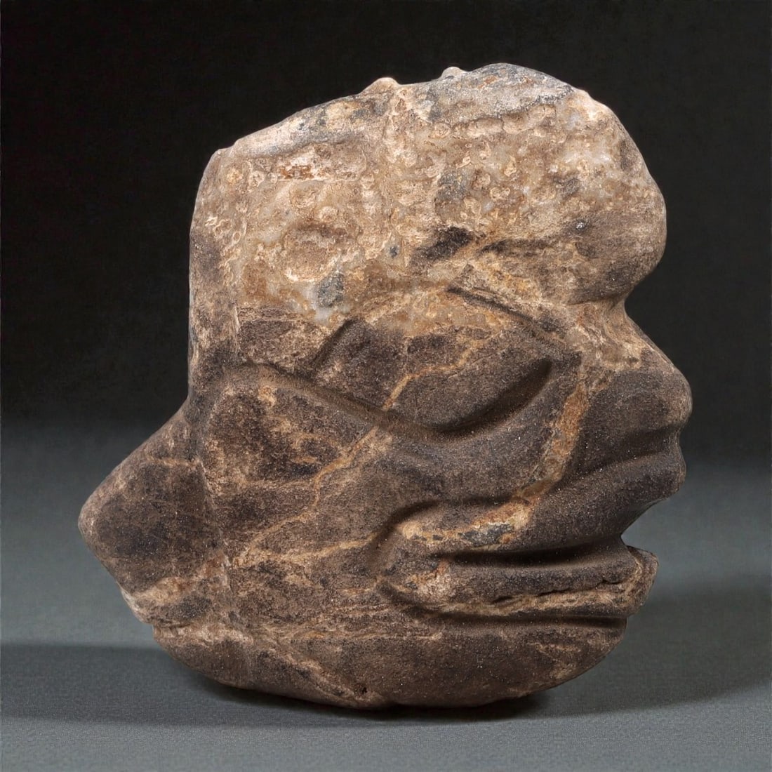 A Near Eastern Stone Head Fragment, 3rd-2nd Millennium BCE, 98ZE (1 of 2)
