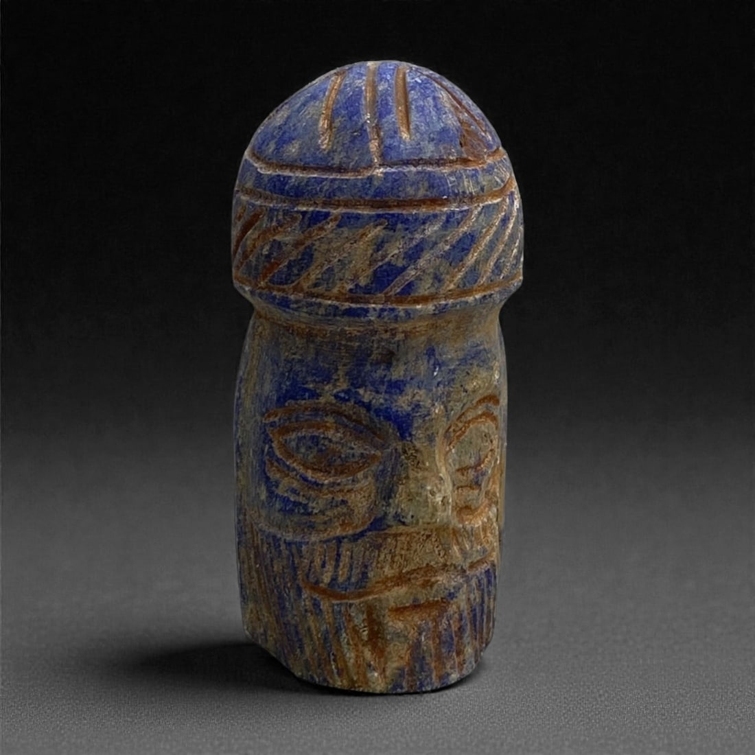 A Near Eastern Lapis Lazuli Head, Circa 2nd-1st Millennium BCE, 63g, 30BB (1 of 3)