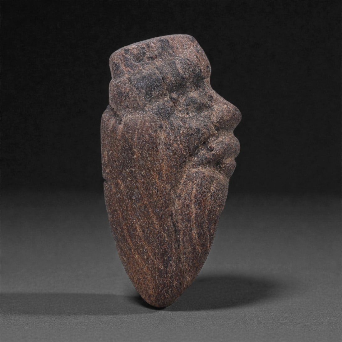 Ancient Fossilized Bone Stone Anthropomorphic Head - Near Eastern Figurine 6.3cm, 16ZD (1 of 2)