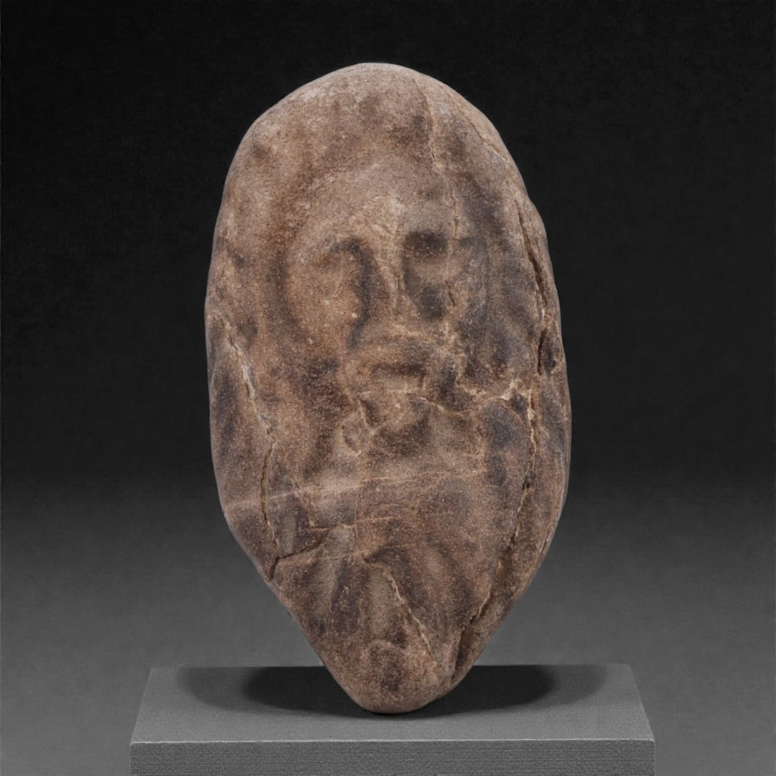 Near Eastern Stone Maskette - Anthropomorphic Face Idol, 14ZE (1 of 2)