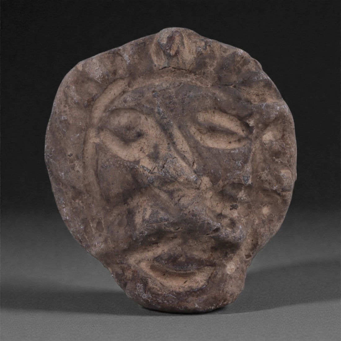 Near Eastern Stone Maskette - Anthropomorphic Face Idol, 11ZE (1 of 2)
