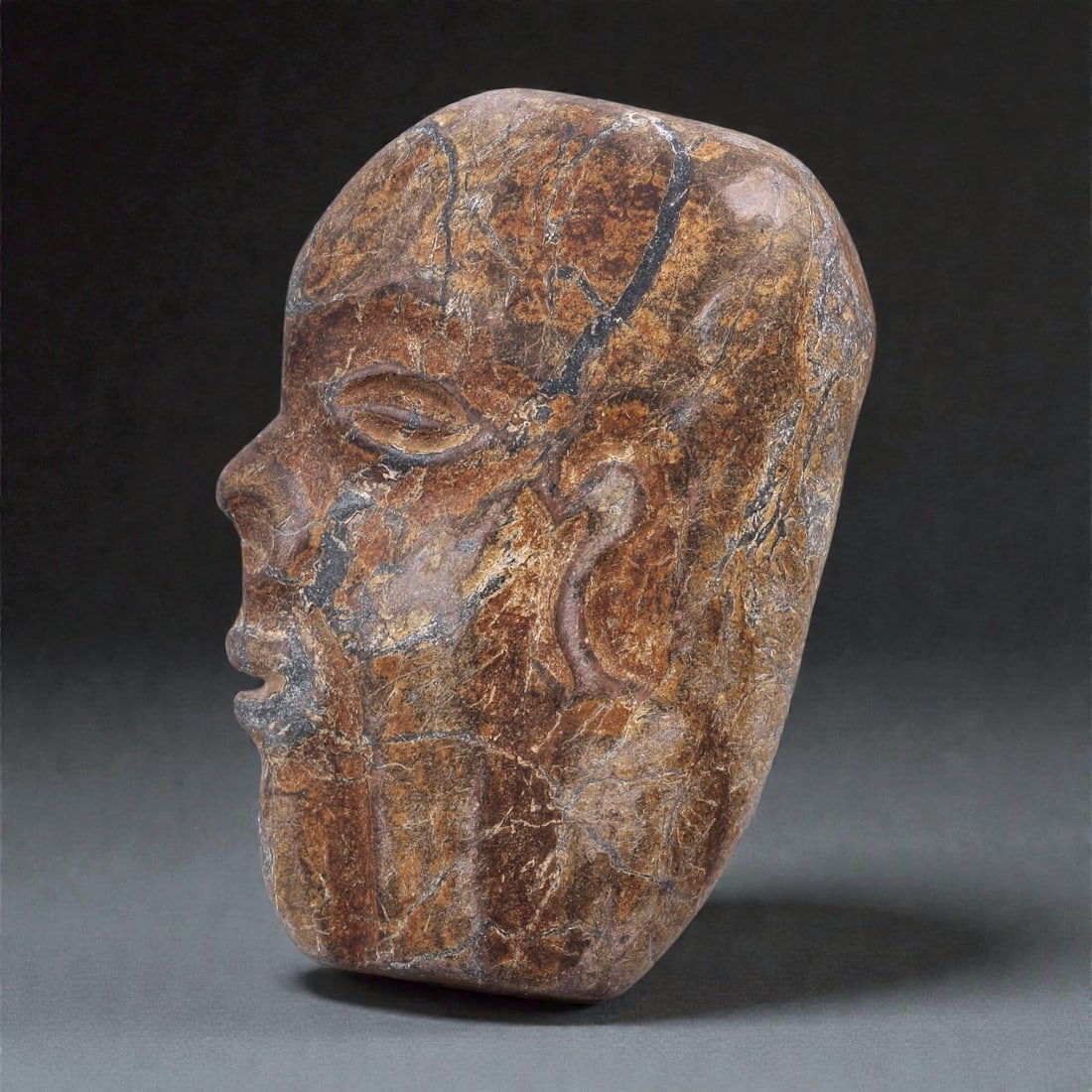 A Mesoamerican Stone Head Sculpture, Pre-Columbian Period, 81R (1 of 2)