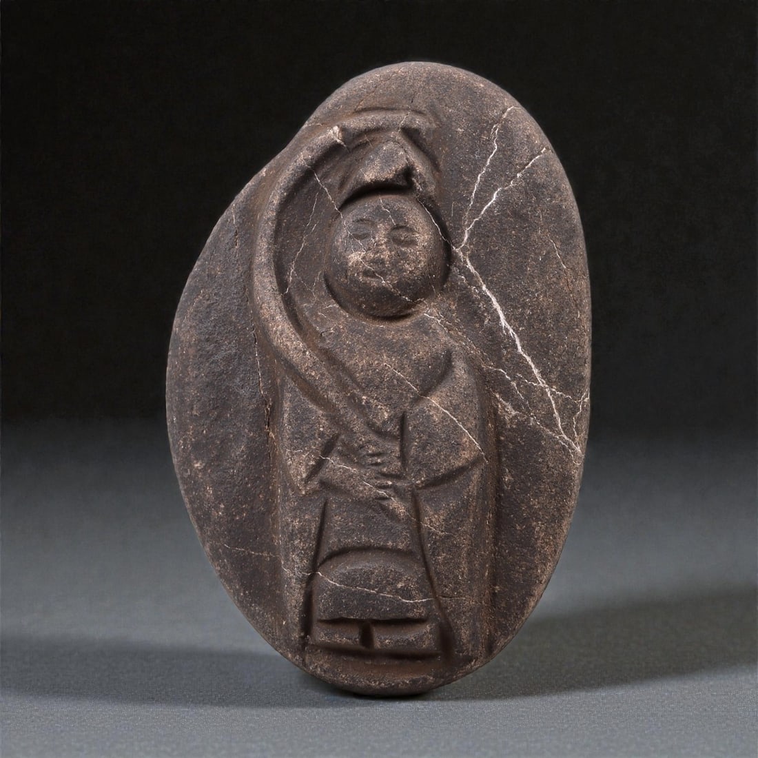 A Japanese Stone Buddhist Figure, Edo Period, 18th-19th Century, 42R (1 of 2)