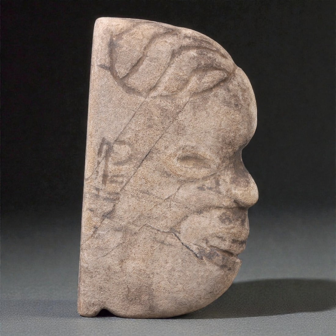 A Mesoamerican Stone Head Sculpture, Pre-Columbian Periodv, 64R (1 of 2)
