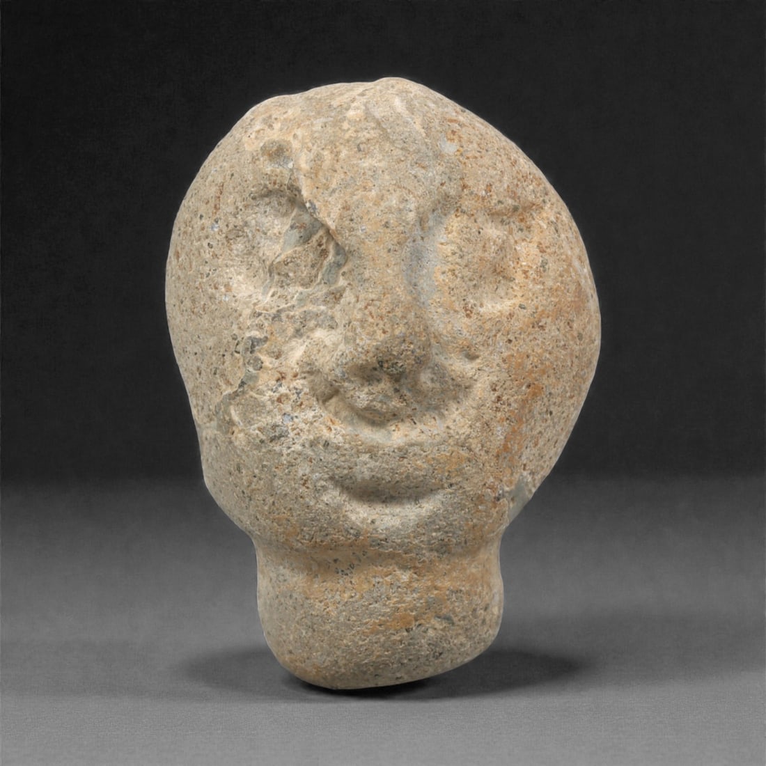 A Mediterranean Stone Maskette, 12th-17th Century, 66AC (1 of 2)
