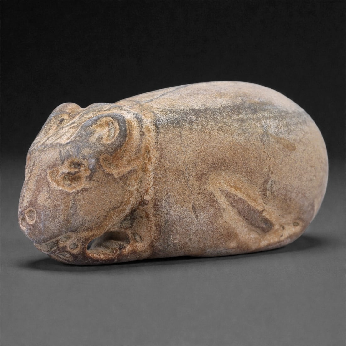 Ancient Stone Zoomorphic Effigy - Recumbent Figurine, 3G (1 of 3)