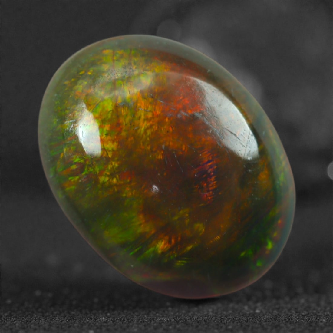 1.10 Carats Fiery Orange and Golden Green Black Opal - Natural Welo Origin, 9M (1 of 2)
