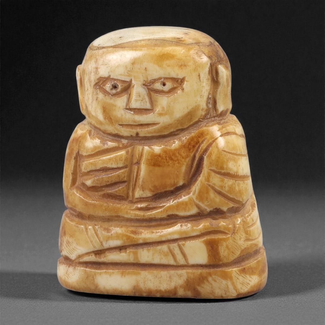 An Indo-Himalayan Bone Carved Seated Figure, 20th Century, 92LR