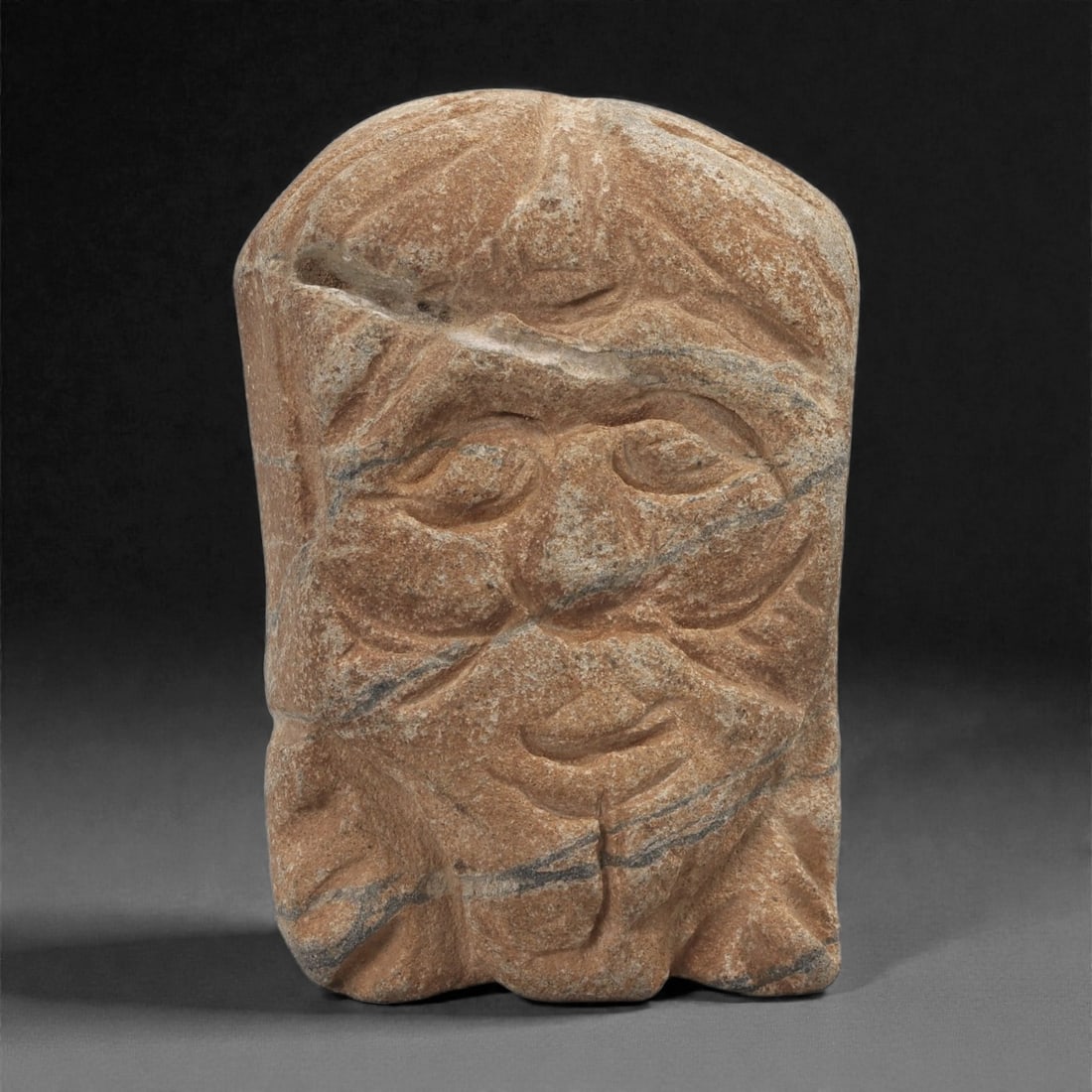 A Byzantine Provincial Stone Relief Plaque with Bearded Bust, 11th-12th Century, 53B (1 of 2)