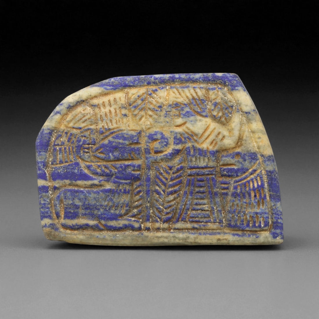 Antique Near Eastern Revival Lapis Lazuli Plaque Relief, c. 18th-19th Century, 9cm, 66BF (1 of 2)