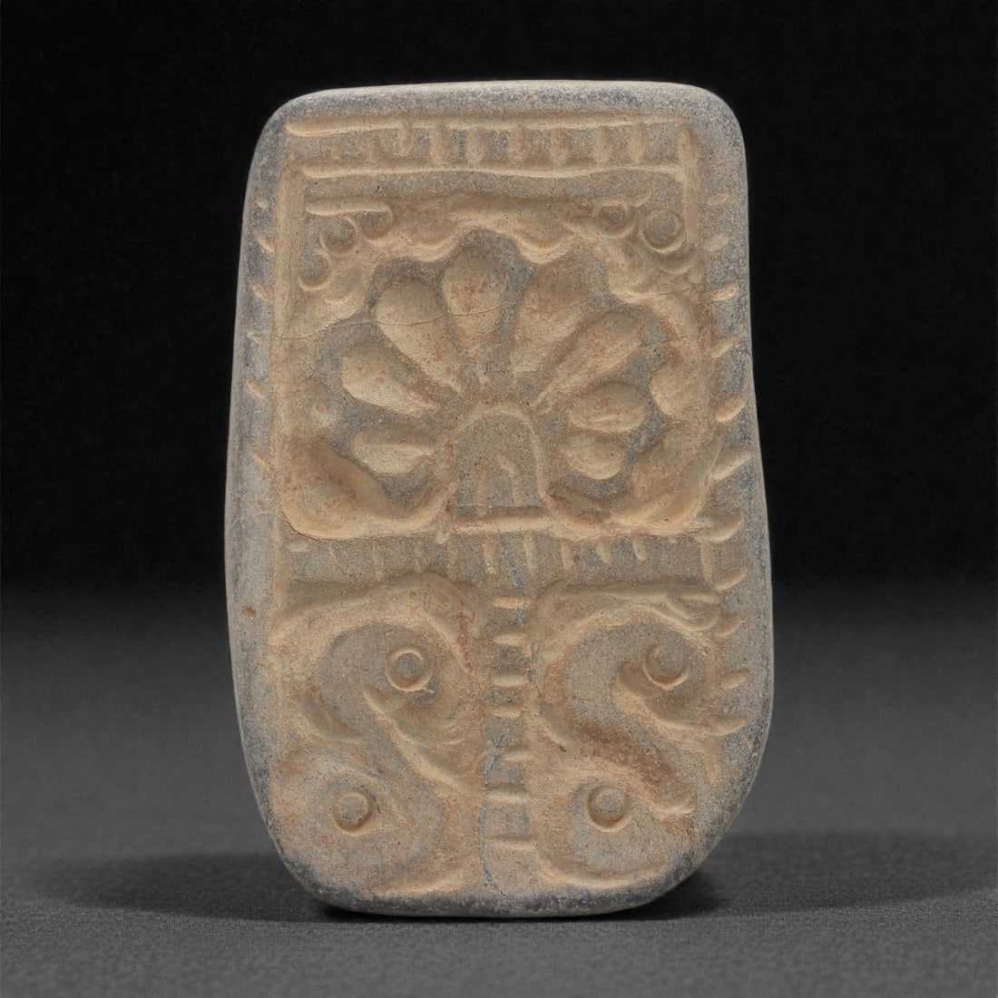 A Byzantine Stone Relief Plaque with Floral and Serpentine Motifs, 11th-12th Century, 96A (1 of 2)