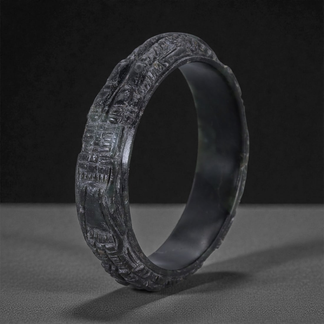 Jadeite Jade Dragon Bracelet - Carved Asian Bangle, 6.3cm Inner Diameter, 30WE (1 of 3)