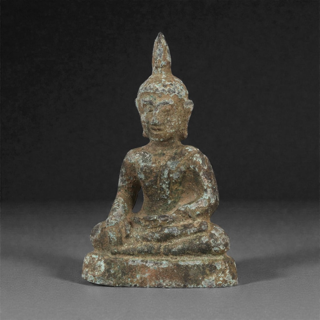 A Thai Bronze Seated Buddha, Sukhothai Period, 14th-15th Century CE, 70LK (1 of 2)