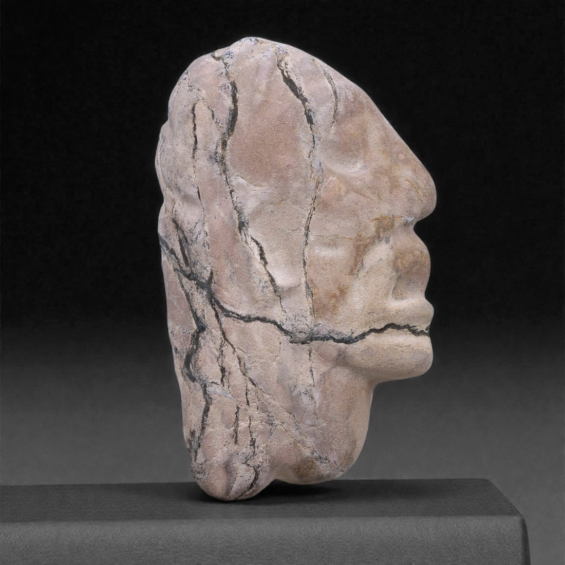 Ancient Stone Human Bust - Anthropomorphic Figurine, 23G (1 of 2)