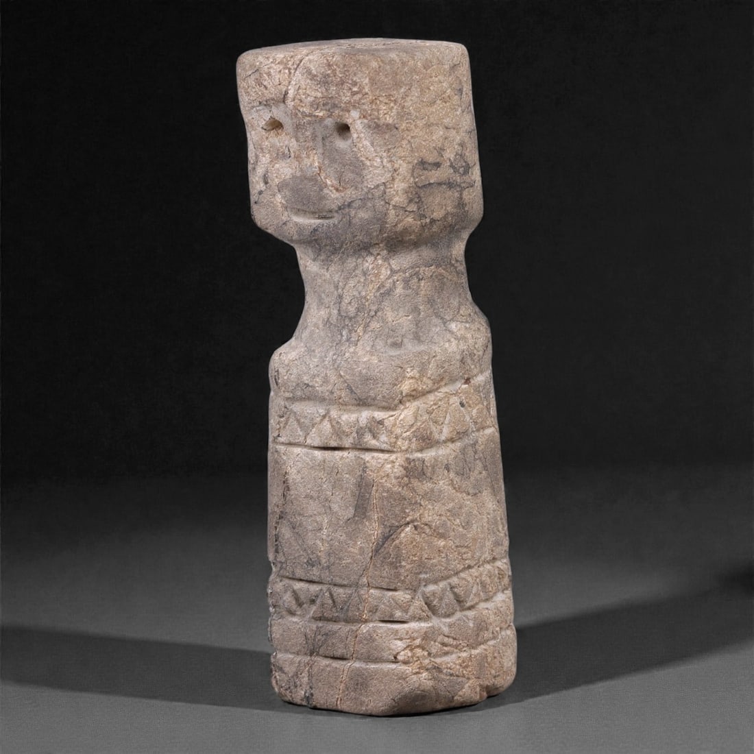 Ancient Stone Anthropomorphic Idol - Standing Figurine, 39F (1 of 3)